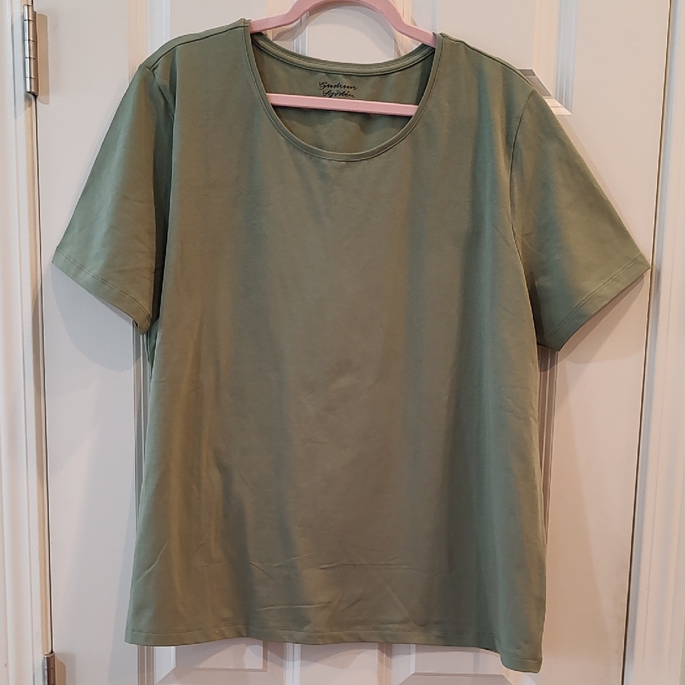 Gudrun Sjoden Light Olive Green Women's Tee NWT